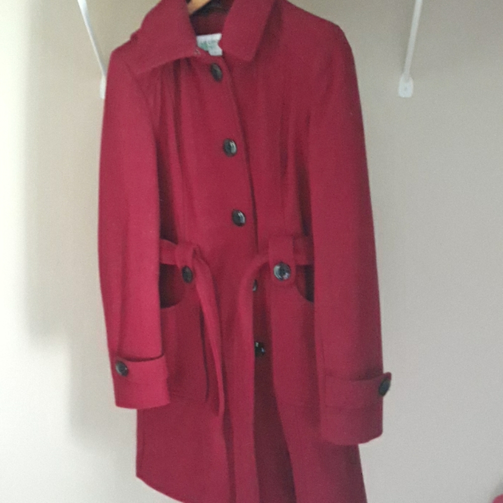 Red Liz Claiborne peacoat